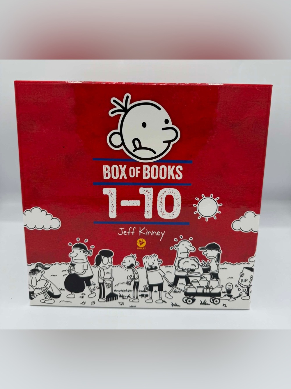 Diary Of A Wimpy Kid Box Of Books 1-10 Jeff Kinney Amulet Boxed Hardcover Set